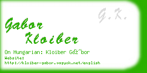 gabor kloiber business card